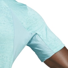 adidas Tennis Tshirt Freelift (Recycling-Polyester) HEAT.RDY 2023 blaugrün Herren